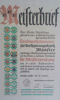 Meisterbrief Steinhüser